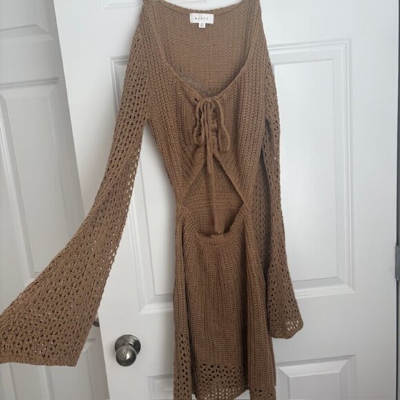 Hippie Girl Knit Cut Out Mini Dress - Picture 2 of 4